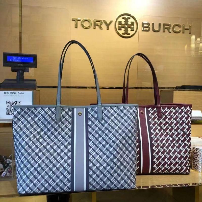 Tory Burch新款tb女包妈咪包单肩包手提托特包帆布购物袋 多色