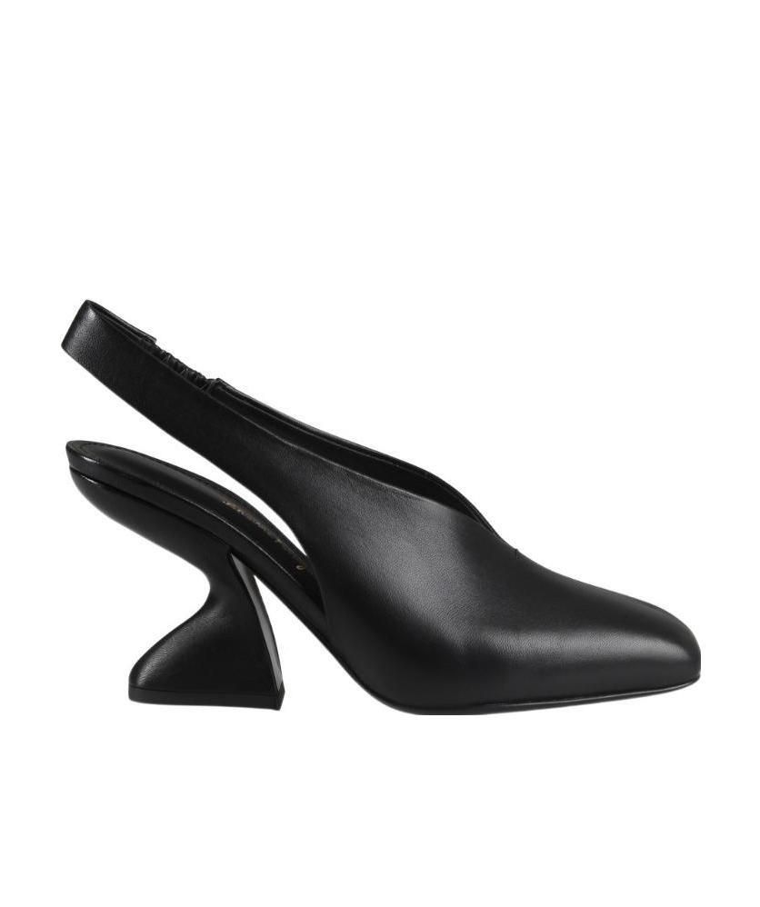 Ferragamo菲拉格慕女鞋 21新款黑色雕塑感鞋跟露跟鞋 凉鞋01B386