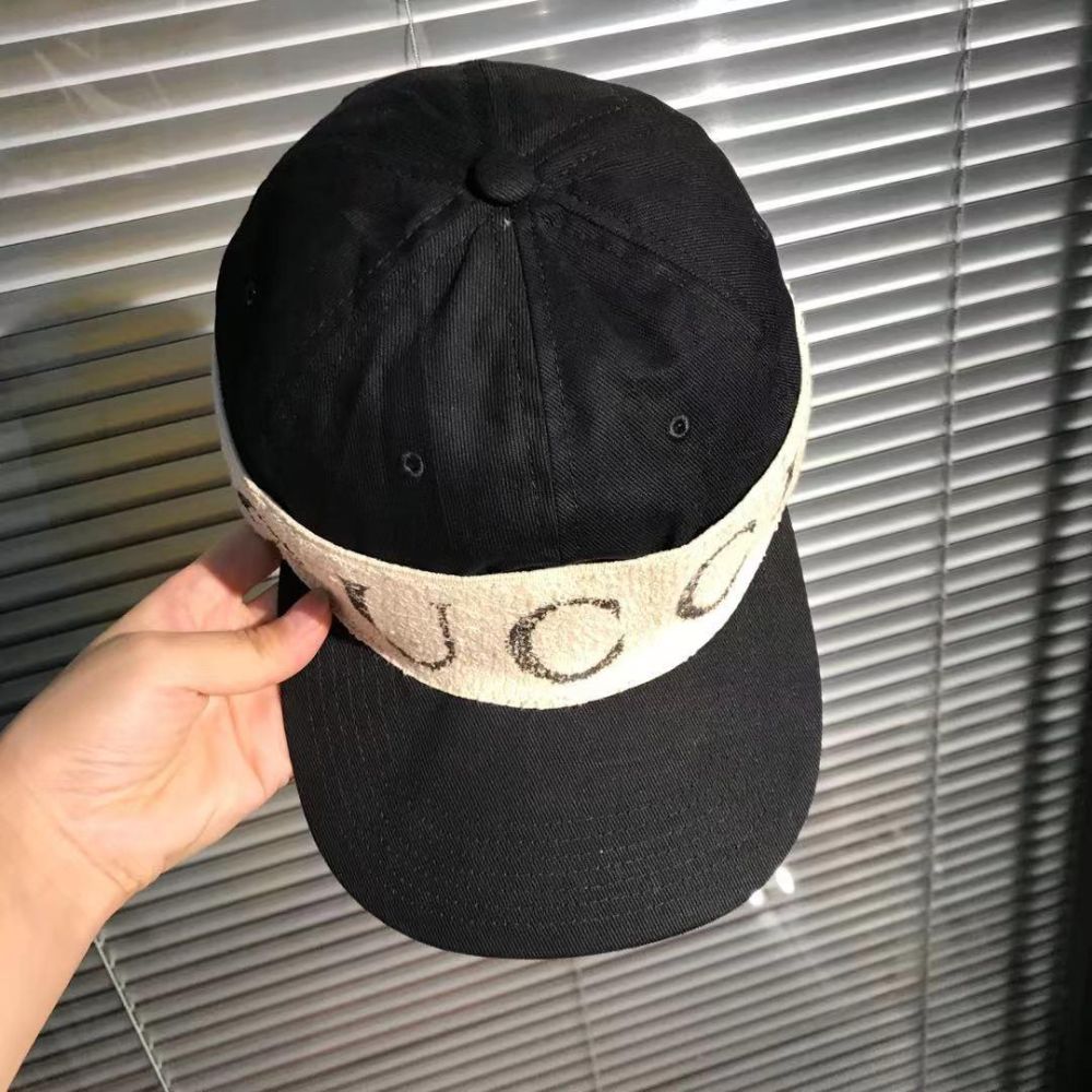 gucci古驰帽子男女同款黑白拼色字母棒球帽492545