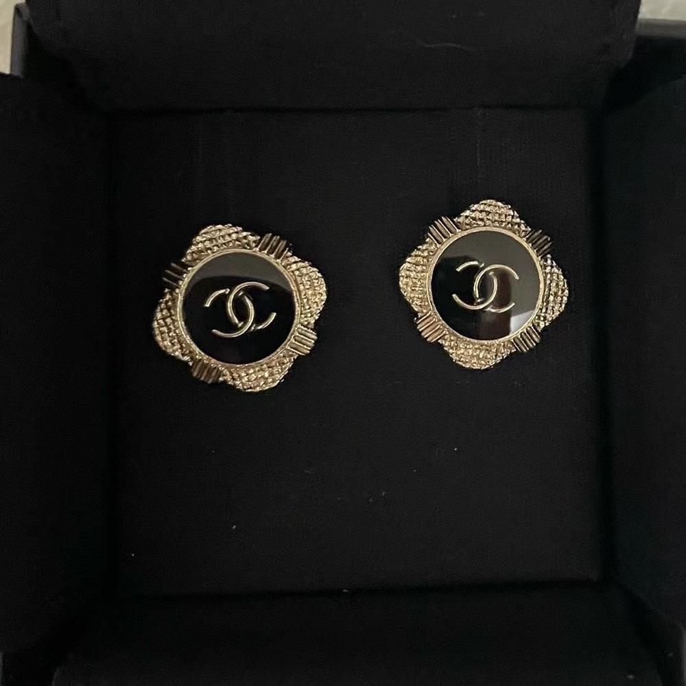 chanel香奈儿经典双c耳环女款耳钉女士耳环现货
