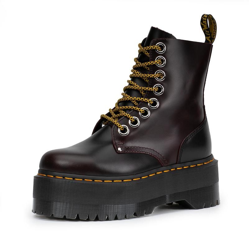 drmartens马汀博士jadonmax撞色鞋带59厘米厚底松糕亮面马丁靴