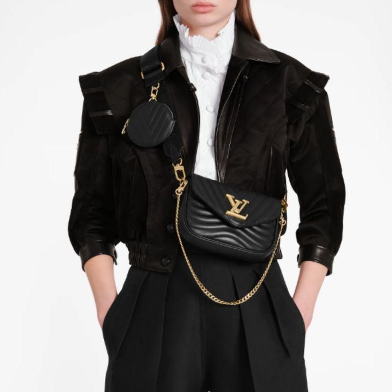 lv路易威登20爆款newwave亚光小牛皮二合一单肩斜挎链条包m56461
