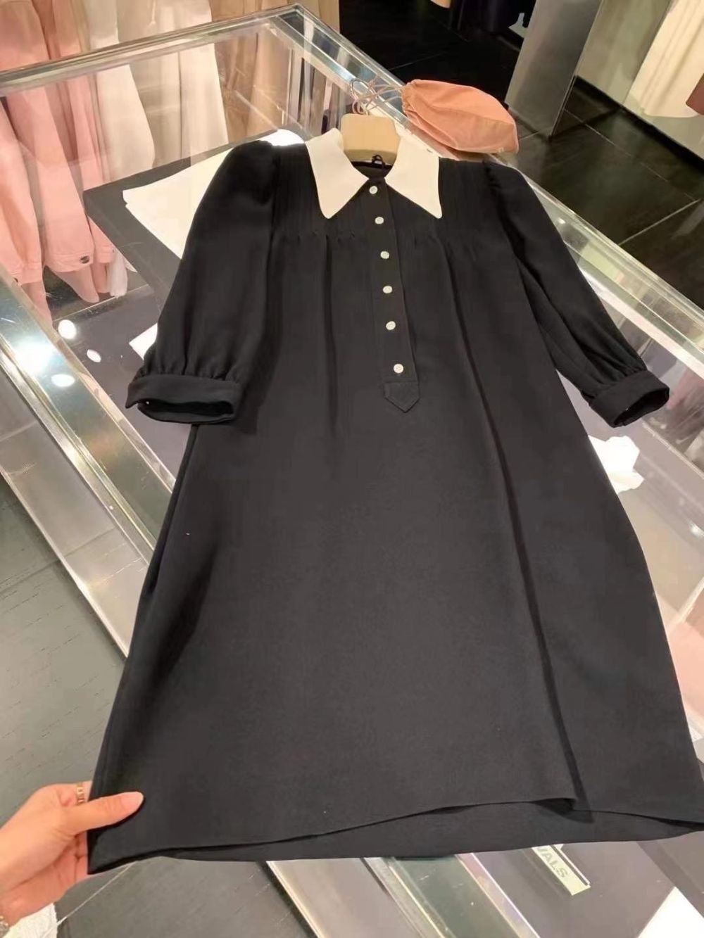 827miumiu缪缪小香风女士娃娃领连衣裙可爱全身裙