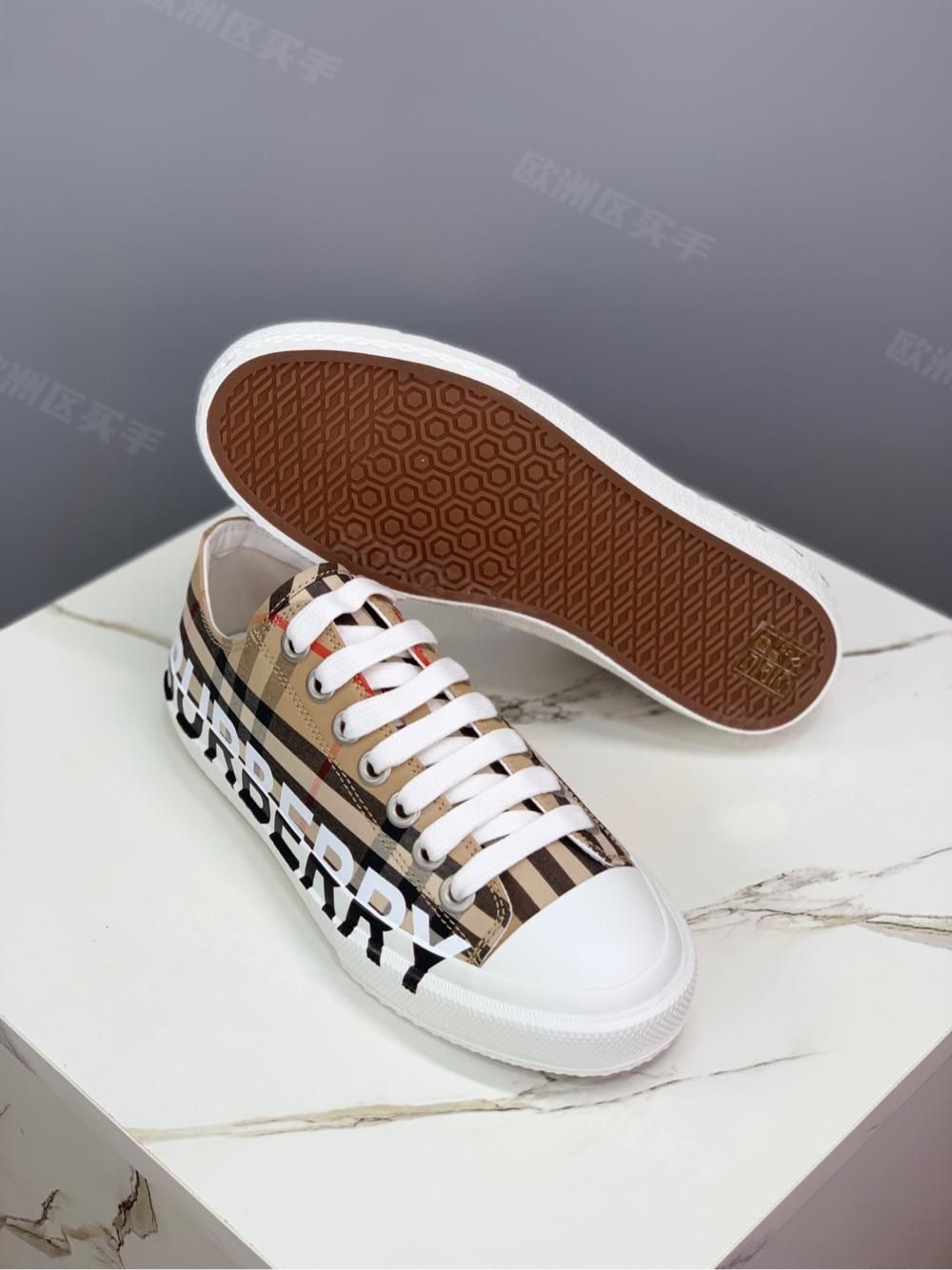 burberry巴宝莉爆款女鞋女士经典字母格纹运动鞋平底鞋休闲鞋板鞋