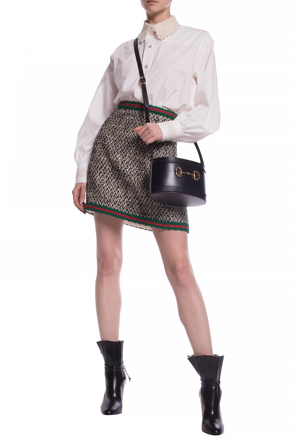 gucci古驰女士半身裙羊毛针织毛呢短裙