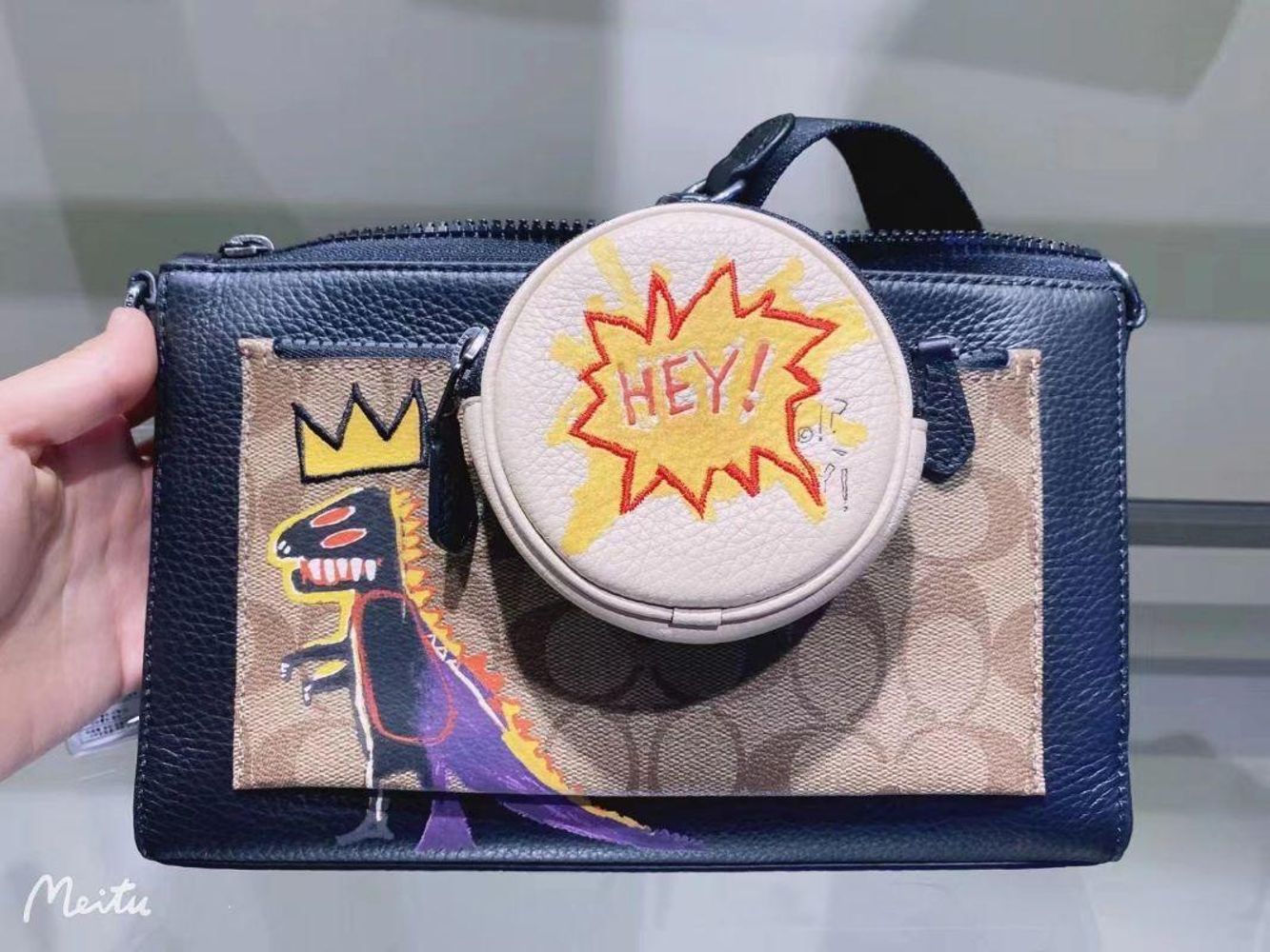 coach蔻驰basquiat恐龙涂鸦holden二合一斜挎邮差包女包包包男包
