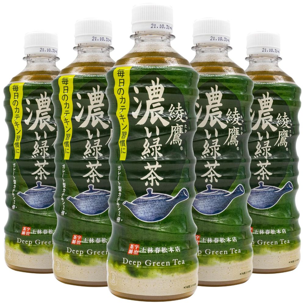 日本进口可口可乐绫鹰绿茶饮料瓶装无糖0低脂低卡夏日饮品525ml