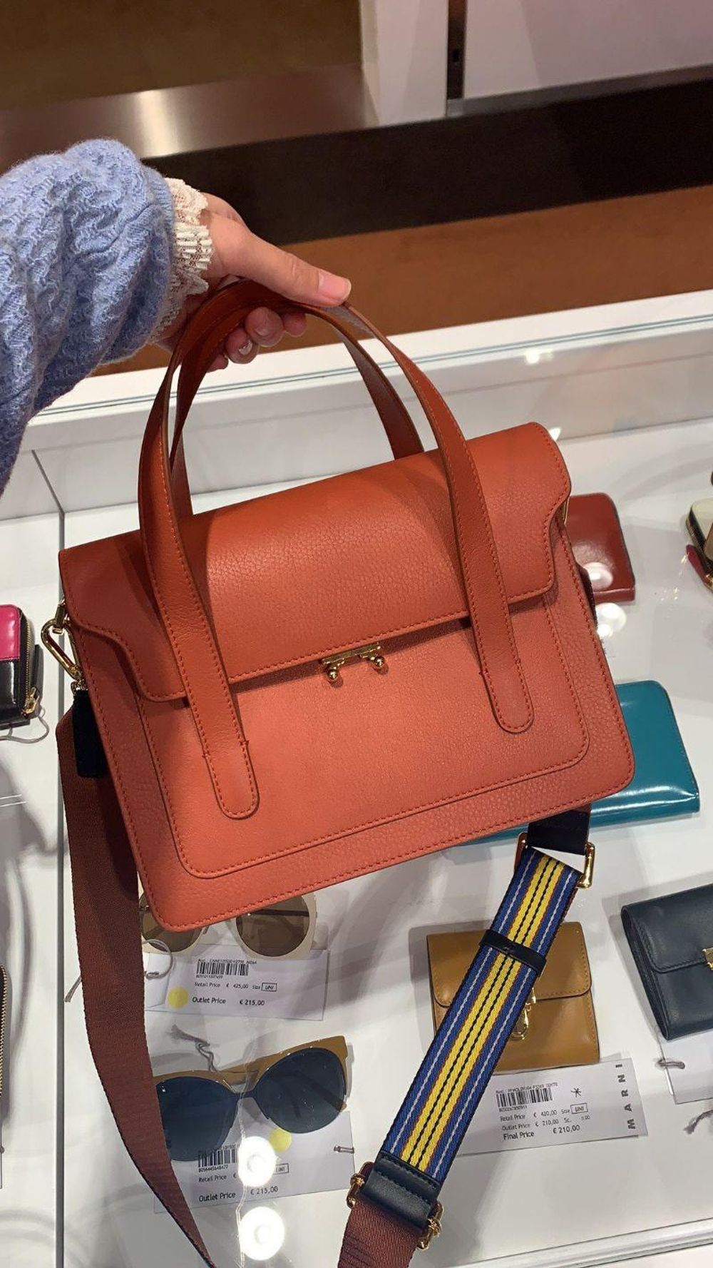 marni女士橘色包包25.5×9×19_意大利-洋码头