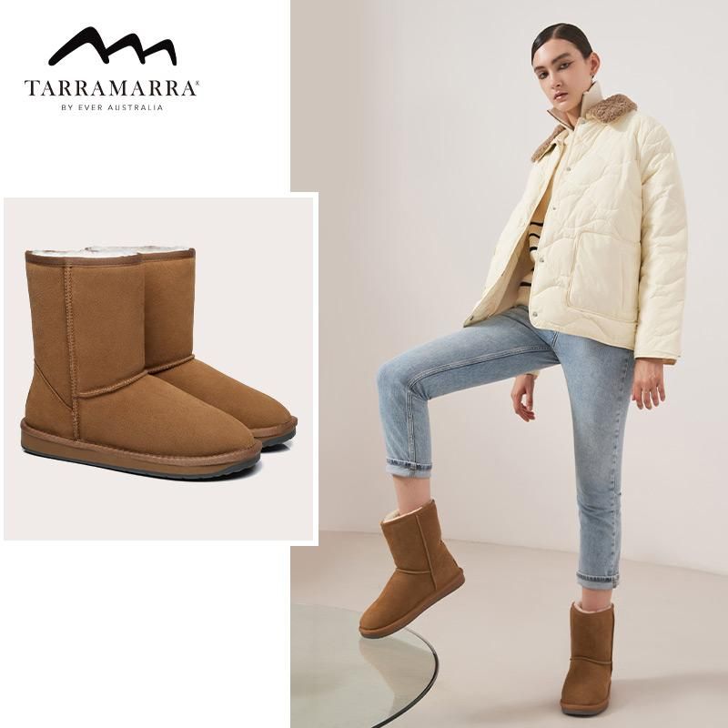 反季清仓tarramarra冬男女情侣经典中筒羊毛雪地靴防滑