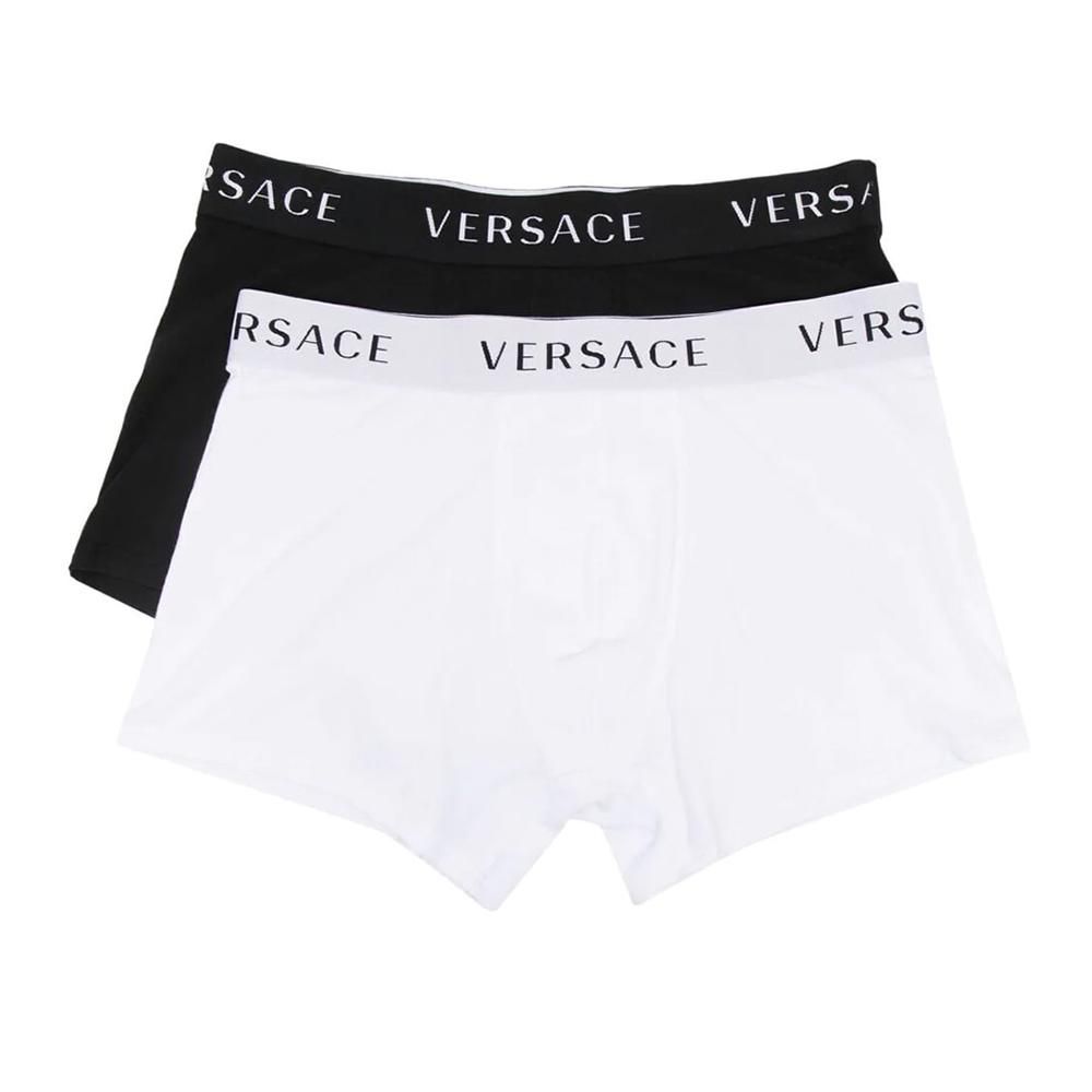 versace范思哲男装黑白字母印花饰棉质棉质二件套装平角内裤