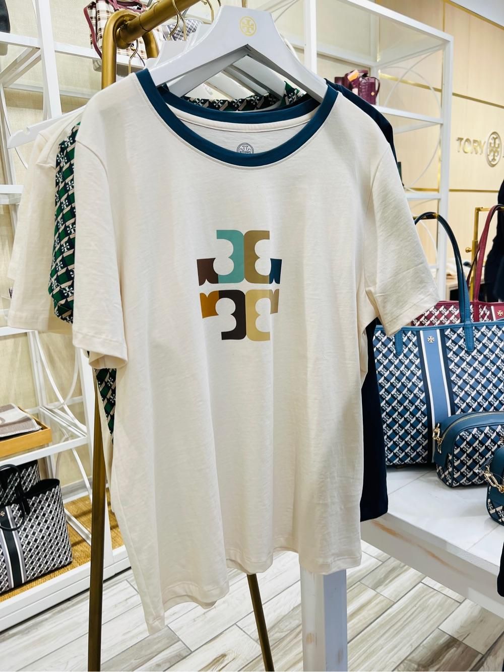 tory burch tb 女款短袖logo t恤_美国-洋码头