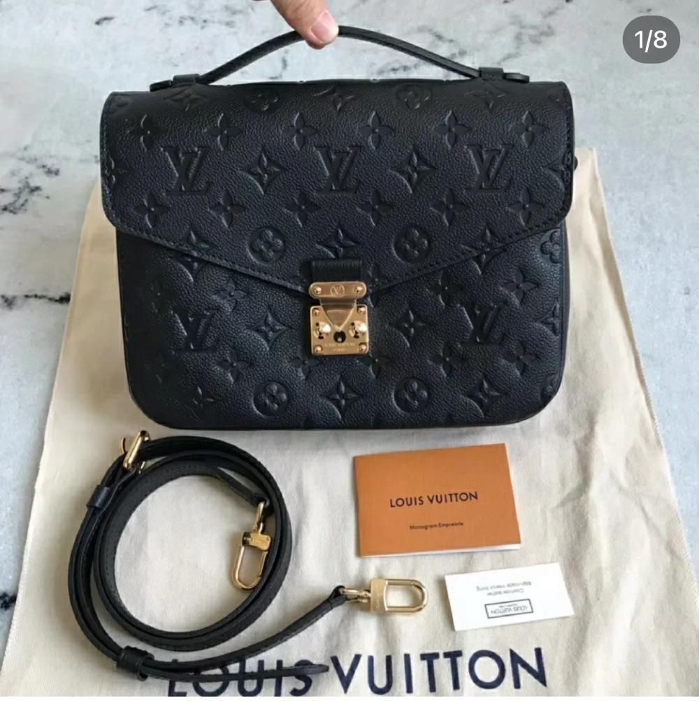 lv路易威登经典pochettemetis牛皮老花邮差包单肩斜挎包多色可选