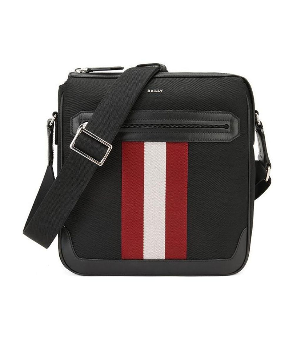 bally巴利男包黑色条纹邮差包男士单肩休闲包