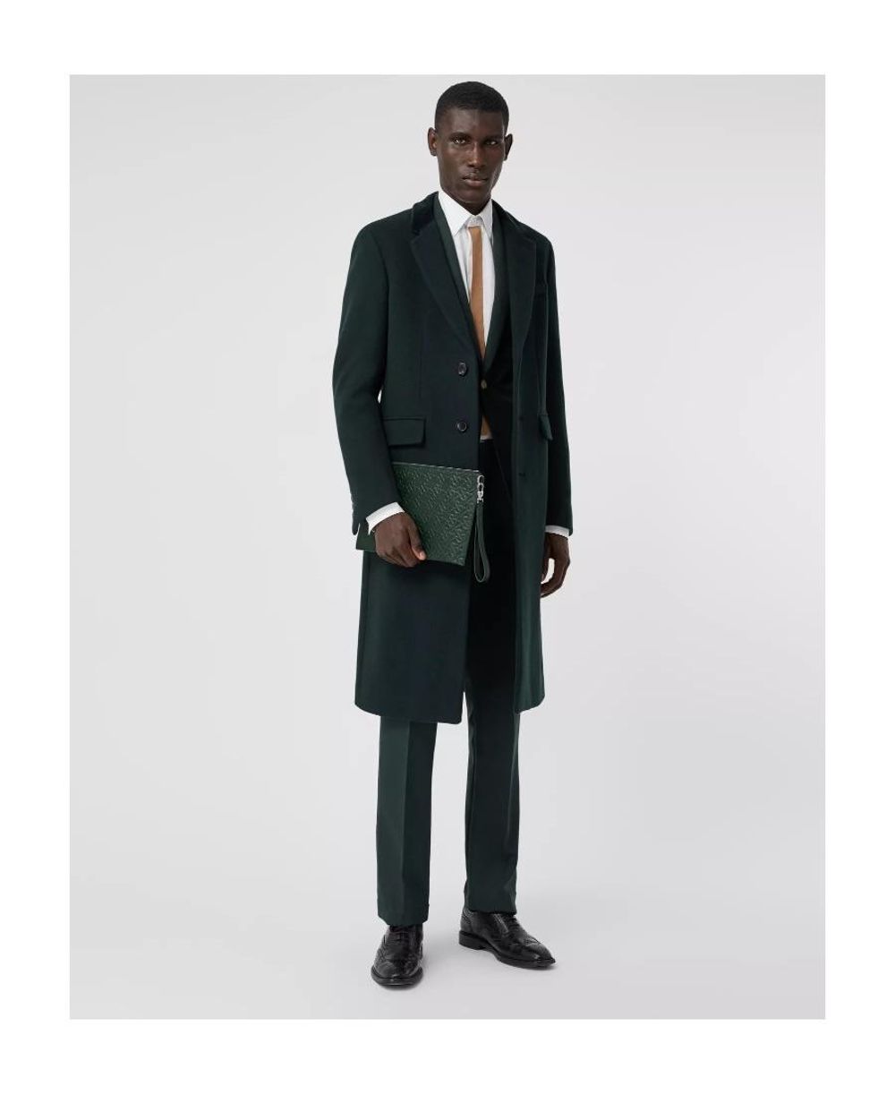 burberry巴宝莉男包深绿色monogram拉链手拿包牛皮80229401